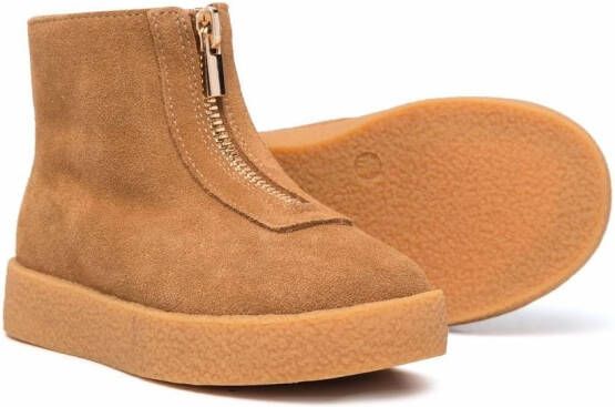 Age of Innocence shearling-lined suede ankle boots Brown