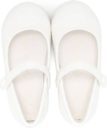 Age of Innocence side button-fastening ballerina shoes White