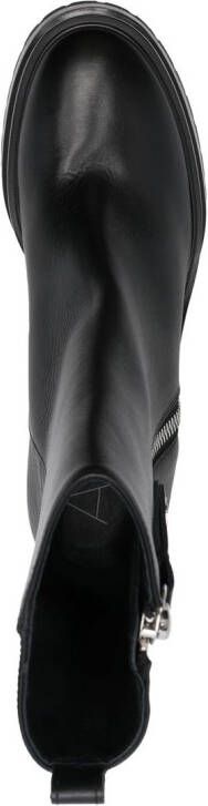 AGL 120mm zip-up leather boots Black