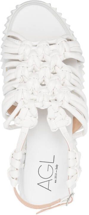 AGL Alice 65mm flatform sandals White