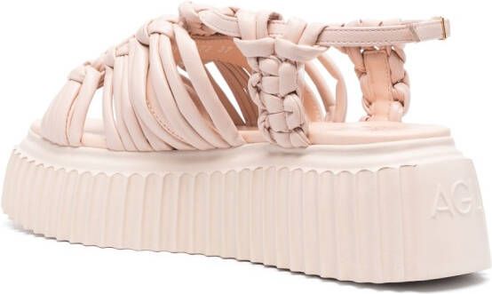 AGL Alice leather platform sandals Pink
