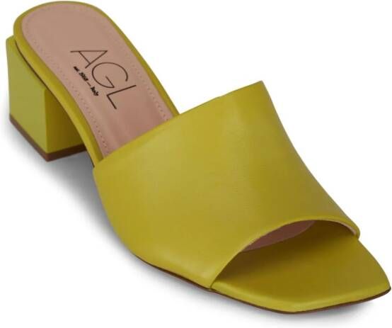 AGL Angie 65mm leather mules Green