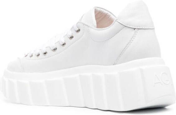 AGL Blondie Ties leather sneakers White