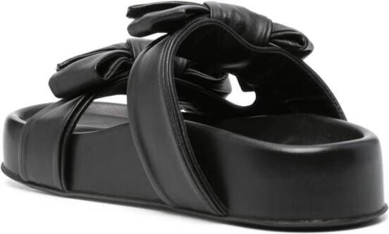 AGL bow-detailed nappa slides Black