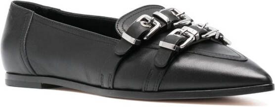 AGL buckle-detail pointed-top loafers Black