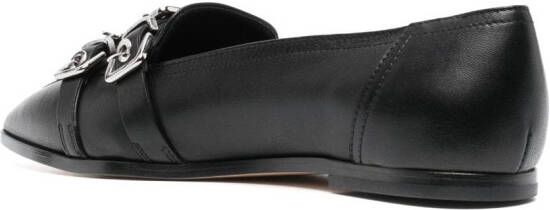 AGL buckle-detail pointed-top loafers Black