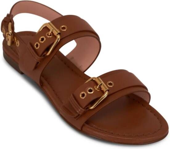 AGL buckled leather sandals Brown