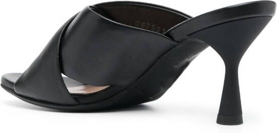 AGL crossover-strap leather mules Black