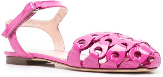 AGL high-shine finish ankle-strap sandals Pink