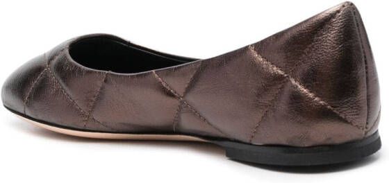 AGL Karin padded leather ballerina shoes Brown