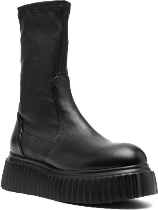 AGL Milagros 65mm round-toe boots Black