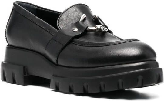 AGL Monique chunky sole leather loafers Black