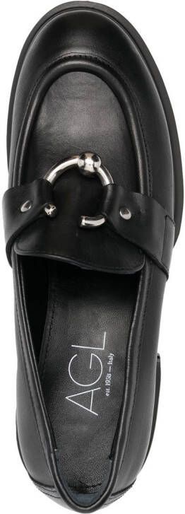 AGL Monique chunky sole leather loafers Black