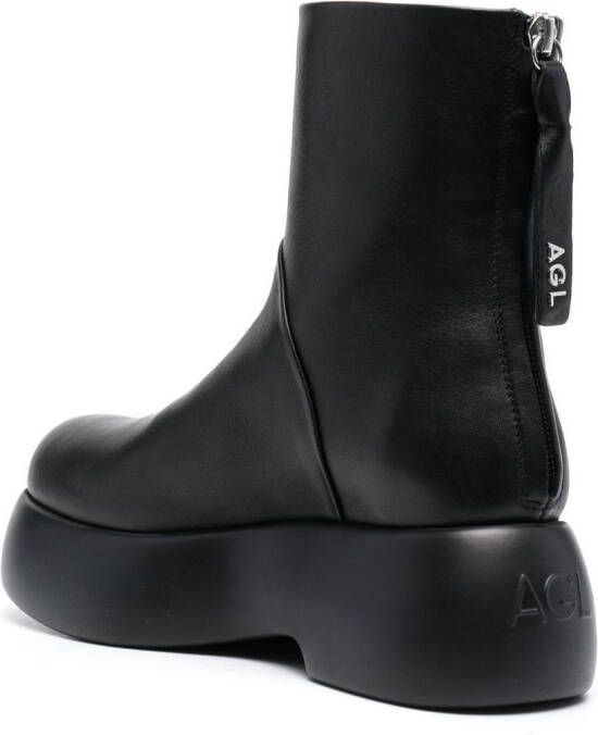 AGL Nancy rear-zip fastening boots Black