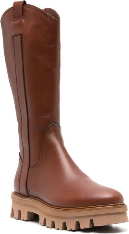 AGL Natalia 30mm leather boots Brown