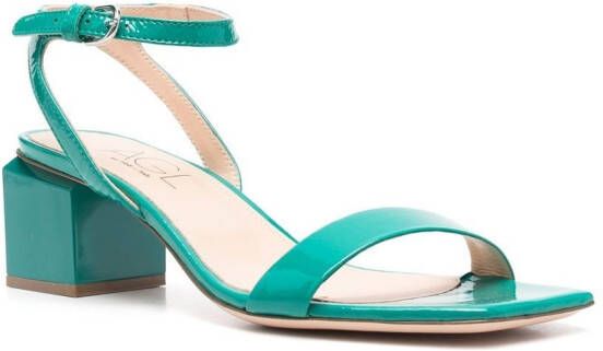 AGL patent-leather sandals Green