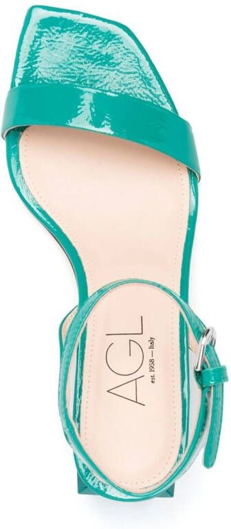 AGL patent-leather sandals Green