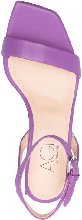 AGL patent-leather sandals Purple