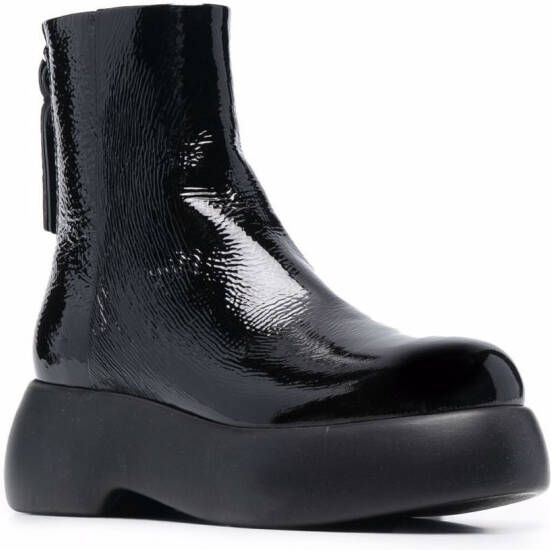 AGL platform ankle boots Black
