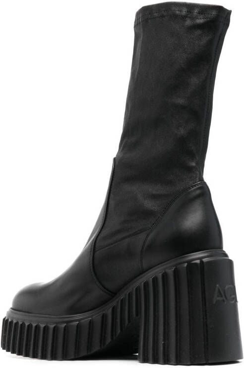 AGL platform-sole ankle boots Black