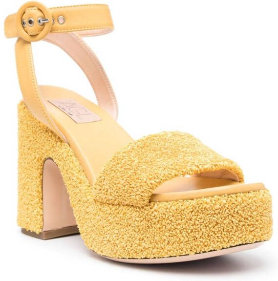 AGL Sista Zerby 80mm leather sandals Yellow