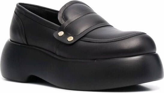 AGL slip-on leather loafers Black