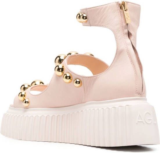 AGL studded flatform sandals Pink