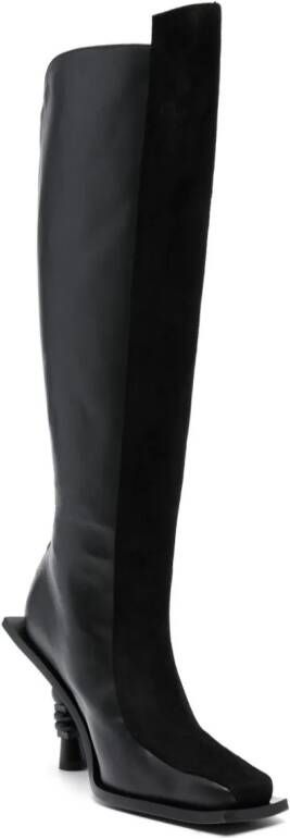 Ahluwalia Chikari 110mm zebra-print boots Black