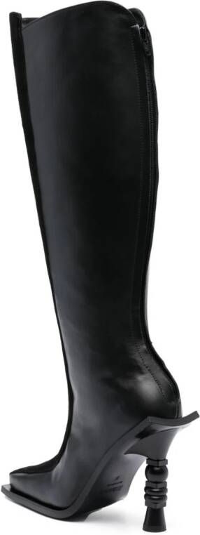 Ahluwalia Chikari 110mm zebra-print boots Black
