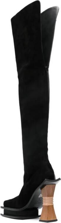Ahluwalia Veena 120mm leather knee boots Black