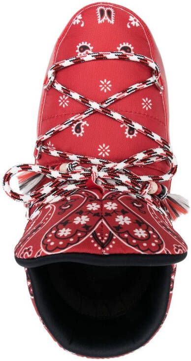 Alanui x Moon Boot bandana-print snow boots Red