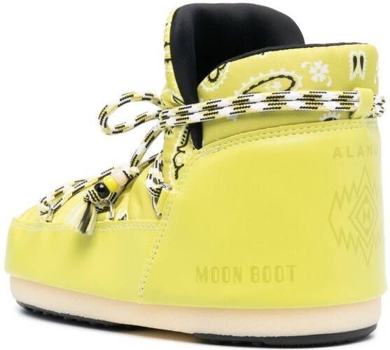 Alanui x Moon boot bandana-print boots Yellow