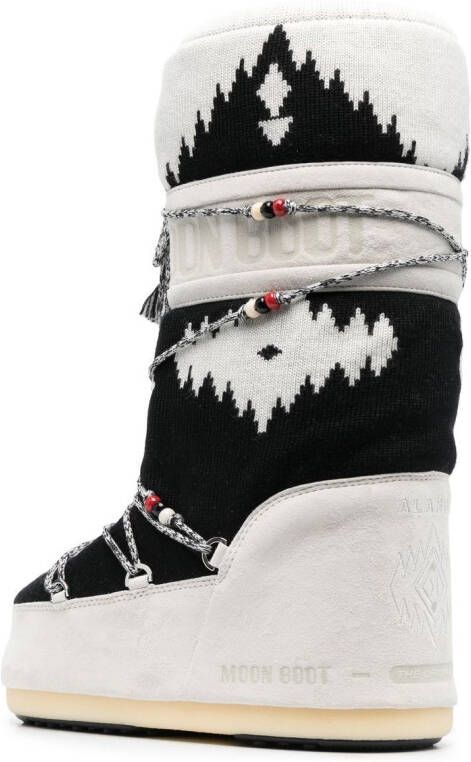 Alanui x Moon boot Icon Knit snow boots White