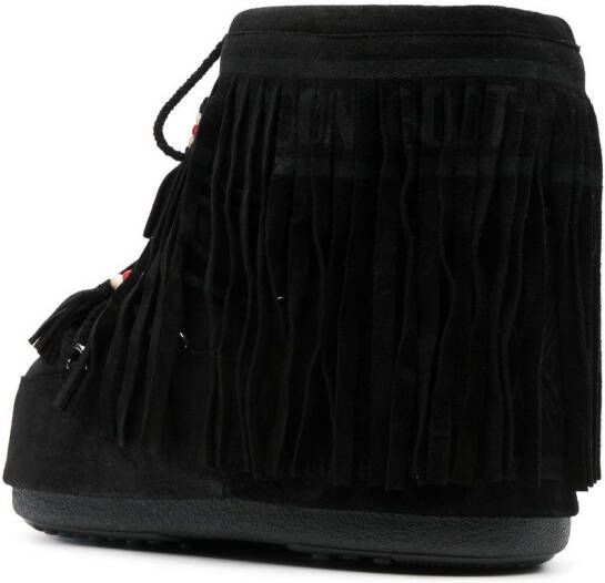 Alanui x Moon boot Icon Low fringed snow boots Black