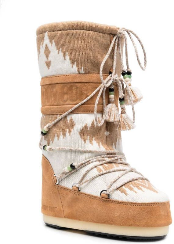 Alanui x Moon boot lace-up snow boots Neutrals