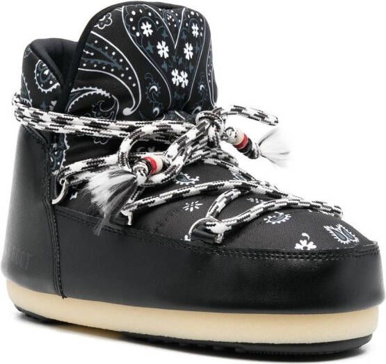 Alanui x Moon boot multi-panel lace-up boots Black