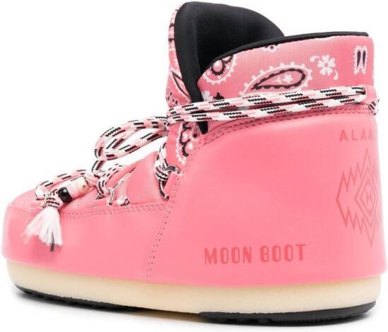 Alanui x Moon boot x Moon Boot bandana-print boots Pink