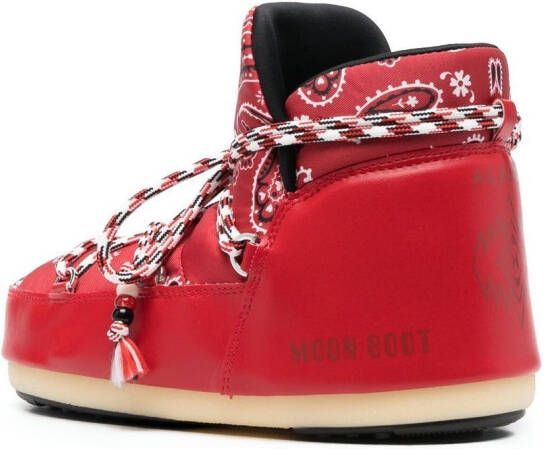Alanui x Moon boot x Moon Boot bandana-print snow boots Red