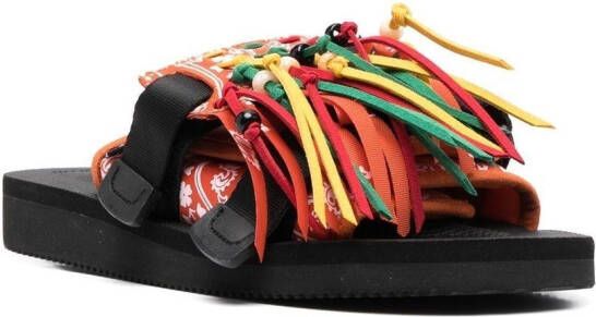 Alanui X Suicoke x Suicoke Moto fringed slides Orange