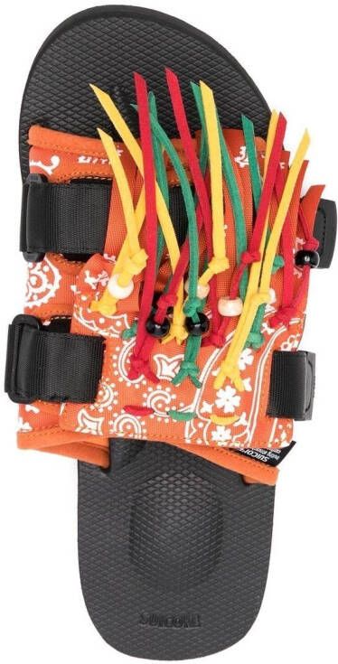Alanui X Suicoke x Suicoke Moto fringed slides Orange
