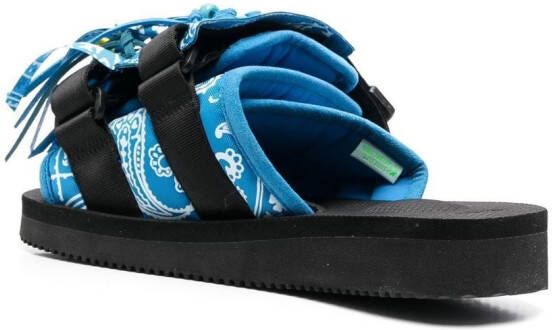 Alanui X Suicoke x Suicoke paisley-print fringed sandals Blue