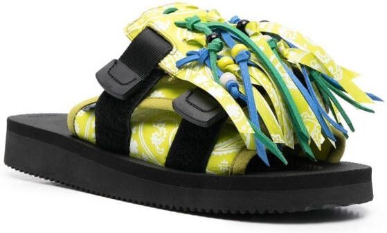 Alanui X Suicoke x Suicoke paisley-print fringed sandals Yellow