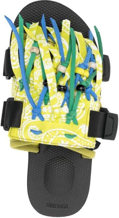 Alanui X Suicoke x Suicoke paisley-print fringed sandals Yellow