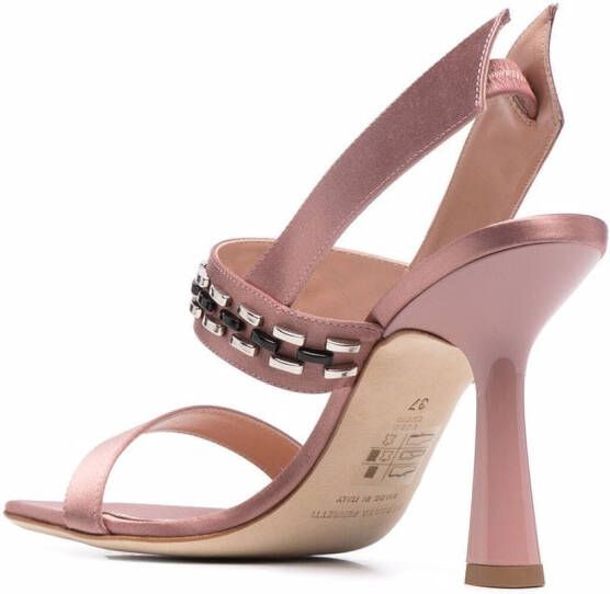Alberta Ferretti beaded slingback sandals Pink