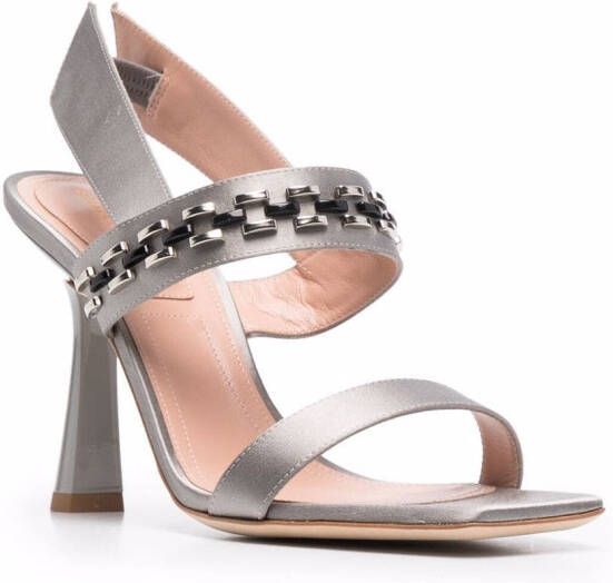 Alberta Ferretti chain-detail leather sandals Grey