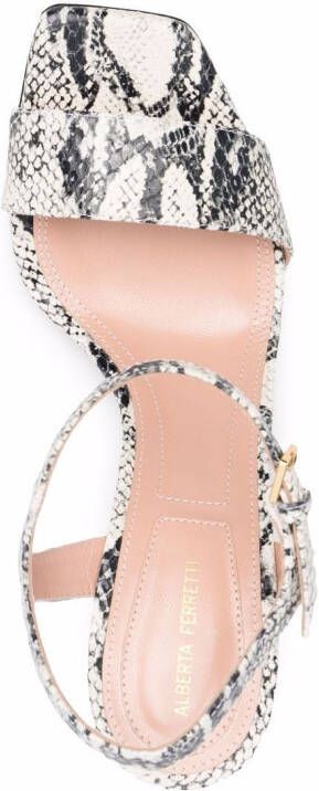 Alberta Ferretti snakeskin-effect leather sandals White