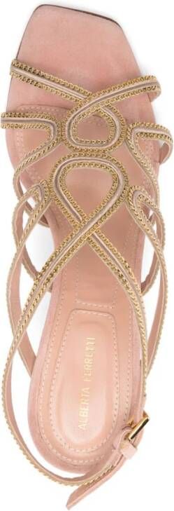 Alberta Ferretti Soutage 100mm leather sandals Pink