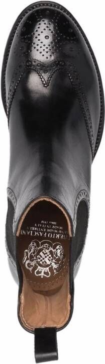 Alberto Fasciani brogue detailing chelsea boots Black