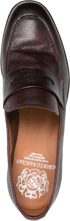 Alberto Fasciani grained leather loafers Brown
