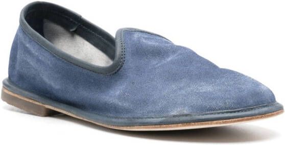 Alberto Fasciani leather-trim suede loafers Blue